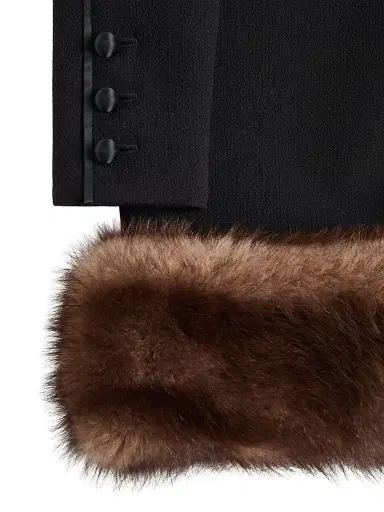 Valentino Garavani Women's Wool Crepe Short Dress - Black | Thumbnail 6 Valentino Garavani Women's Wool Crepe Short Dress - Black | Thumbnail 6
