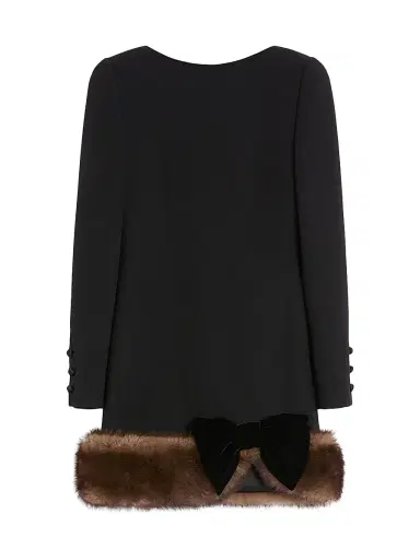 Valentino Garavani Women's Wool Crepe Short Dress - Black | Thumbnail 1 Valentino Garavani Women's Wool Crepe Short Dress - Black | Thumbnail 1