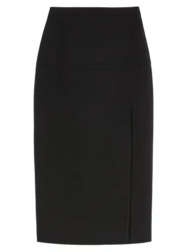 Valentino Garavani Women's Wool Crepe Midi Skirt - Black | Thumbnail 1 Valentino Garavani Women's Wool Crepe Midi Skirt - Black | Thumbnail 1