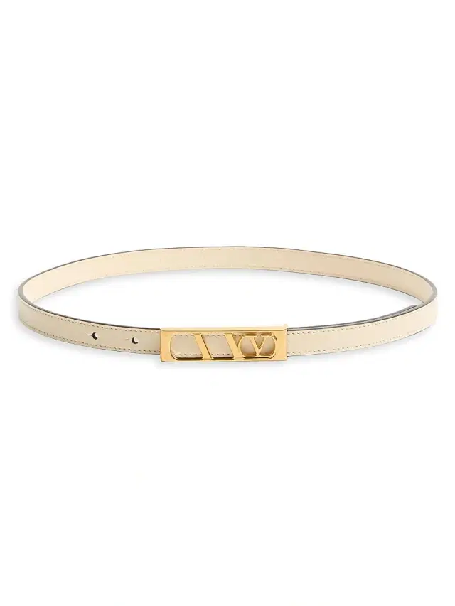 Women's Vlogo Signature Belt In Shiny Calfskin 15 MM - Butter Women's Vlogo Signature Belt In Shiny Calfskin 15 MM - Butter