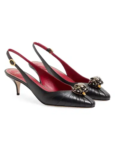 Valentino Garavani Women's Panthea Goatskin 55MM Pumps - Black | Thumbnail 2 Valentino Garavani Women's Panthea Goatskin 55MM Pumps - Black | Thumbnail 2