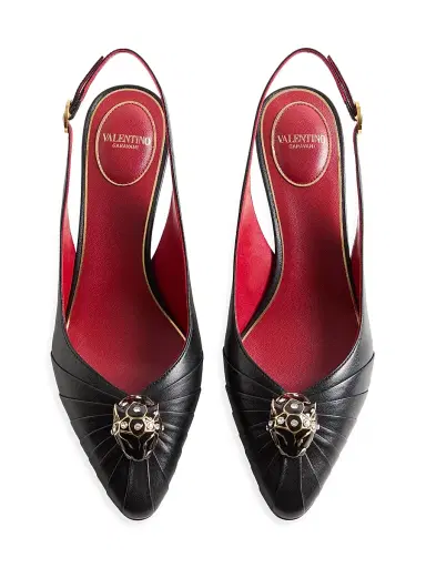 Valentino Garavani Women's Panthea Goatskin 55MM Pumps - Black | Thumbnail 4 Valentino Garavani Women's Panthea Goatskin 55MM Pumps - Black | Thumbnail 4