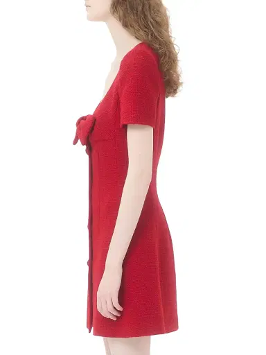 Valentino Garavani Women's Short Dress in Plain Wool Tweed - Paris | Thumbnail 3 Valentino Garavani Women's Short Dress in Plain Wool Tweed - Paris | Thumbnail 3