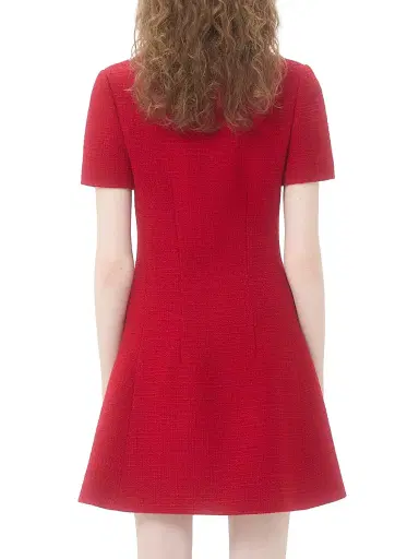 Valentino Garavani Women's Short Dress in Plain Wool Tweed - Paris | Thumbnail 4 Valentino Garavani Women's Short Dress in Plain Wool Tweed - Paris | Thumbnail 4