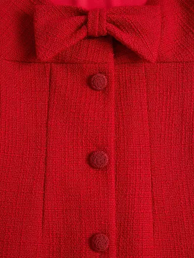 Valentino Garavani Women's Short Dress in Plain Wool Tweed - Paris | Thumbnail 6 Valentino Garavani Women's Short Dress in Plain Wool Tweed - Paris | Thumbnail 6