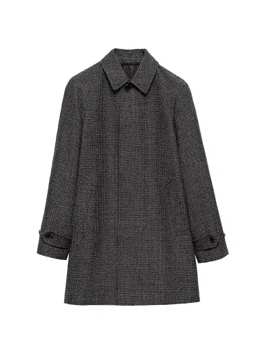 Prada Men's Wool Coat - Black | Thumbnail 1 Prada Men's Wool Coat - Black | Thumbnail 1