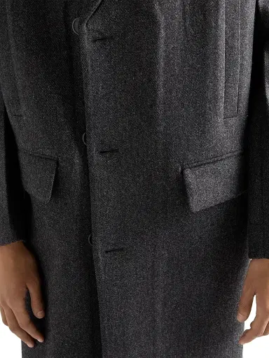 Prada Men's Single-Breasted Wool Coat - Grey | Thumbnail 5 Prada Men's Single-Breasted Wool Coat - Grey | Thumbnail 5