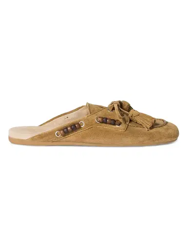 Miu Miu Women's Suede Leather Mules - Beige - Size 6.5 | Thumbnail 1 Miu Miu Women's Suede Leather Mules - Beige - Size 6.5 | Thumbnail 1