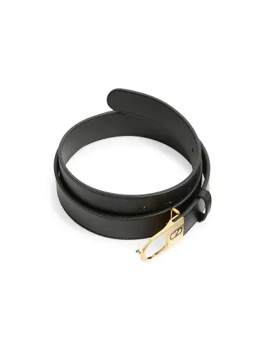 Valentino Garavani Men's VLogo Signature 30MM Belt in Shiny Calfskin - Black | Thumbnail 3 Valentino Garavani Men's VLogo Signature 30MM Belt in Shiny Calfskin - Black | Thumbnail 3