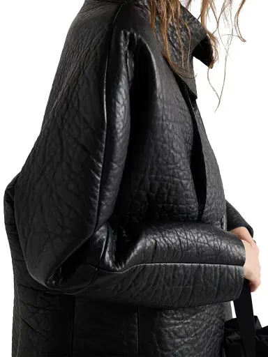 Prada Women's Bonded Nappa Leather Jacket - Black | Thumbnail 5 Prada Women's Bonded Nappa Leather Jacket - Black | Thumbnail 5