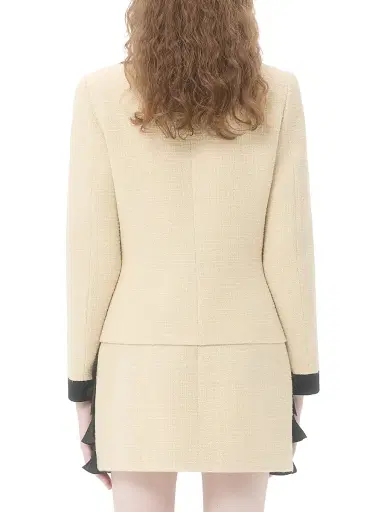 Valentino Garavani Women's Plain Wool Tweed Jacket - Almond Black - Size 8 | Thumbnail 4 Valentino Garavani Women's Plain Wool Tweed Jacket - Almond Black - Size 8 | Thumbnail 4