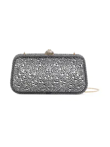 Valentino Garavani Women's Carry Secrets Minaudiere Clutch with Rhinestones - Crystal | Thumbnail 1 Valentino Garavani Women's Carry Secrets Minaudiere Clutch with Rhinestones - Crystal | Thumbnail 1