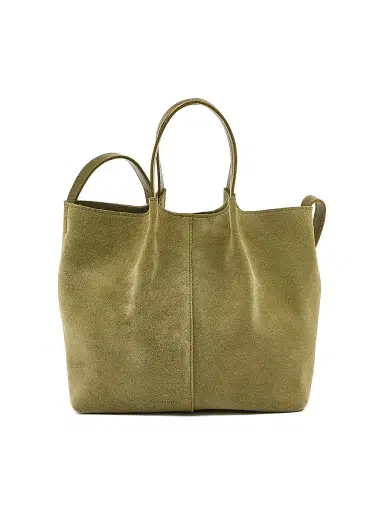 Il Bisonte Women's Nina Suede Tote Bag - Bamboo And Verde Rugiada | Thumbnail 1 Il Bisonte Women's Nina Suede Tote Bag - Bamboo And Verde Rugiada | Thumbnail 1