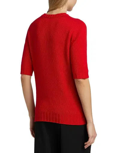 Fabiana Filippi Women's Gauzed Cashmere Short-Sleeve Sweater - Lacca | Thumbnail 5 Fabiana Filippi Women's Gauzed Cashmere Short-Sleeve Sweater - Lacca | Thumbnail 5