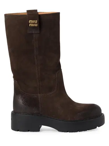 Miu Miu Women's Suede Boots - Brown - Size 7 | Thumbnail 1 Miu Miu Women's Suede Boots - Brown - Size 7 | Thumbnail 1