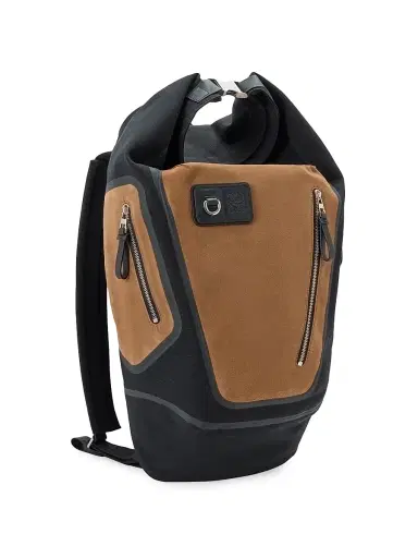 Loewe Men's Roll Top Backpack - Black Dark Gold | Thumbnail 2 Loewe Men's Roll Top Backpack - Black Dark Gold | Thumbnail 2