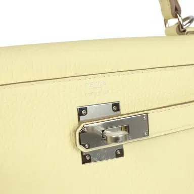 HERMÈS Hermes Kelly Retourne 28 Jaune Milton Clemence Palladium Hardware | Thumbnail 7 HERMÈS Hermes Kelly Retourne 28 Jaune Milton Clemence Palladium Hardware | Thumbnail 7