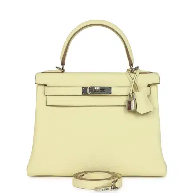 HERMÈS Hermes Kelly Retourne 28 Jaune Milton Clemence Palladium Hardware | Thumbnail 1 HERMÈS Hermes Kelly Retourne 28 Jaune Milton Clemence Palladium Hardware | Thumbnail 1