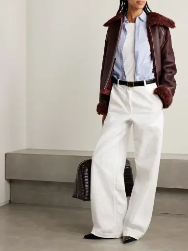 Yves Salomon Shearling-trimmed Leather Jacket | Thumbnail 2 Yves Salomon Shearling-trimmed Leather Jacket | Thumbnail 2