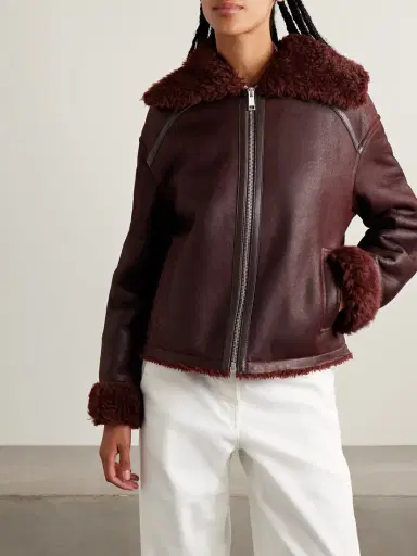 Yves Salomon Shearling-trimmed Leather Jacket | Thumbnail 3 Yves Salomon Shearling-trimmed Leather Jacket | Thumbnail 3