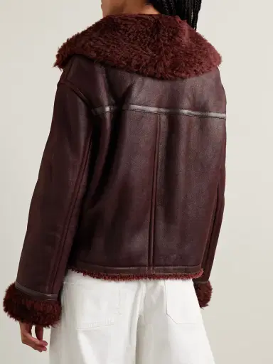 Yves Salomon Shearling-trimmed Leather Jacket | Thumbnail 4 Yves Salomon Shearling-trimmed Leather Jacket | Thumbnail 4