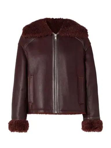 Yves Salomon Shearling-trimmed Leather Jacket | Thumbnail 1 Yves Salomon Shearling-trimmed Leather Jacket | Thumbnail 1