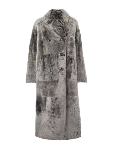 Yves Salomon Double-breasted Shearling Coat | Thumbnail 1 Yves Salomon Double-breasted Shearling Coat | Thumbnail 1