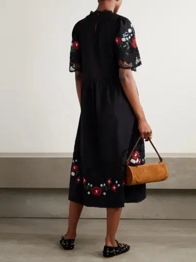 Sea Rosaline Embroidered Broderie Anglaise Cotton And Linen-blend Midi Dress | Thumbnail 3 Sea Rosaline Embroidered Broderie Anglaise Cotton And Linen-blend Midi Dress | Thumbnail 3