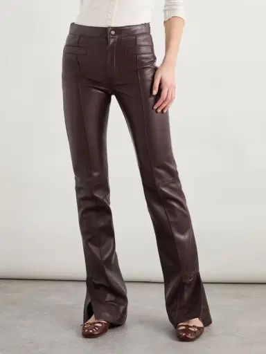 Chloé Leather Flared Pants | Thumbnail 3 Chloé Leather Flared Pants | Thumbnail 3