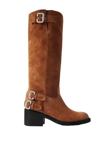 Chloé Buckled Suede Boots | Thumbnail 1 Chloé Buckled Suede Boots | Thumbnail 1