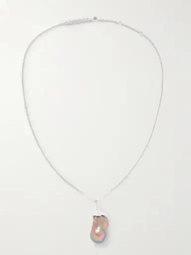 Loewe Aubergine Silver And Pearl Necklace | Thumbnail 3 Loewe Aubergine Silver And Pearl Necklace | Thumbnail 3