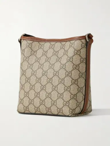 Gucci Gg Emblem Mini Leather-trimmed Printed Coated-canvas Shoulder Bag | Thumbnail 3 Gucci Gg Emblem Mini Leather-trimmed Printed Coated-canvas Shoulder Bag | Thumbnail 3