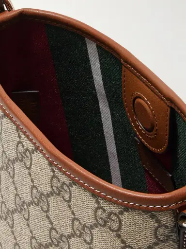 Gucci Gg Emblem Mini Leather-trimmed Printed Coated-canvas Shoulder Bag | Thumbnail 5 Gucci Gg Emblem Mini Leather-trimmed Printed Coated-canvas Shoulder Bag | Thumbnail 5