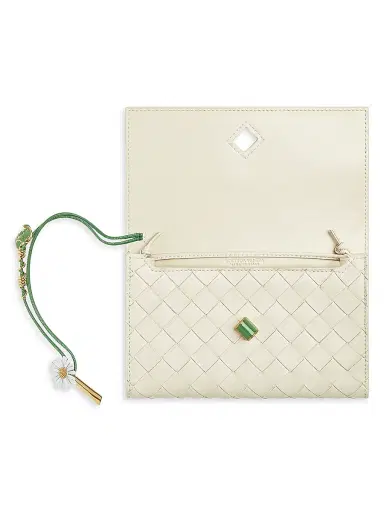 Bottega Veneta Women's Daisy Intrecciato Leather Pouch - Sea Salt | Thumbnail 4 Bottega Veneta Women's Daisy Intrecciato Leather Pouch - Sea Salt | Thumbnail 4