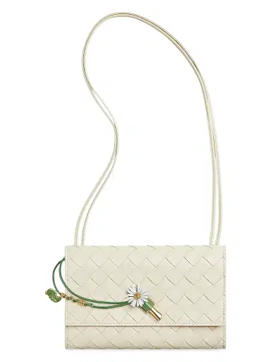 Bottega Veneta Women's Daisy Intrecciato Leather Pouch - Sea Salt | Thumbnail 1 Bottega Veneta Women's Daisy Intrecciato Leather Pouch - Sea Salt | Thumbnail 1