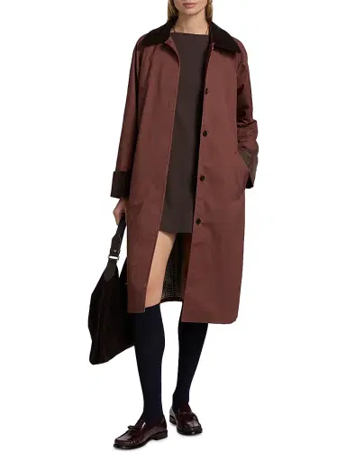 Rails Women's Levy Corduroy-Trimmed Long Coat - Raisin | Thumbnail 2 Rails Women's Levy Corduroy-Trimmed Long Coat - Raisin | Thumbnail 2