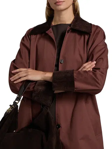 Rails Women's Levy Corduroy-Trimmed Long Coat - Raisin | Thumbnail 6 Rails Women's Levy Corduroy-Trimmed Long Coat - Raisin | Thumbnail 6