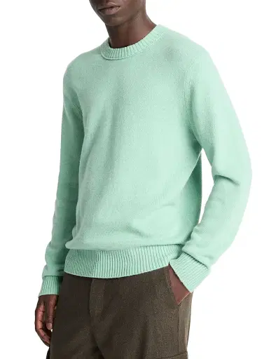 Vince Men's Cashmere-Blend Long-Sleeve Crewneck Sweater - Dark Caterpillar | Thumbnail 2 Vince Men's Cashmere-Blend Long-Sleeve Crewneck Sweater - Dark Caterpillar | Thumbnail 2