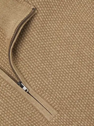 Vince Men's Geo-Jacquard Quarter-Zip Sweater - River Sand - Size XXL | Thumbnail 6 Vince Men's Geo-Jacquard Quarter-Zip Sweater - River Sand - Size XXL | Thumbnail 6