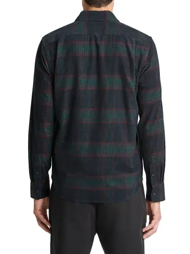 Vince Men's Holme Plaid Cotton French Placket Shirt - Coastal Combo | Thumbnail 3 Vince Men's Holme Plaid Cotton French Placket Shirt - Coastal Combo | Thumbnail 3