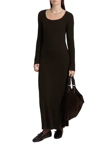 Guest in Residence Women's Ribbed Cashmere Maxi Dress - Burnt Cocoa | Thumbnail 3 Guest in Residence Women's Ribbed Cashmere Maxi Dress - Burnt Cocoa | Thumbnail 3