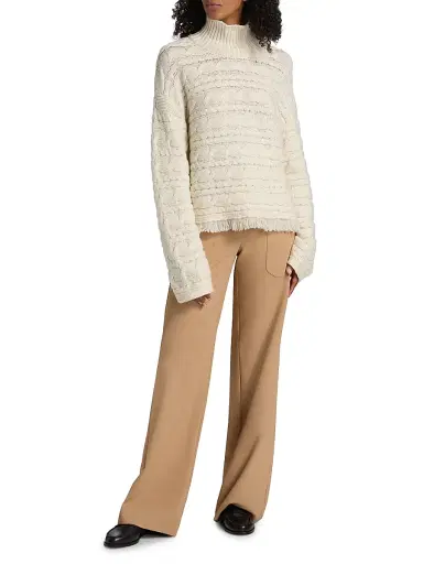 Guest In Residence Women's Cable-Knit Wool-Cashmere Turtleneck Sweater - Cream | Thumbnail 2 Guest In Residence Women's Cable-Knit Wool-Cashmere Turtleneck Sweater - Cream | Thumbnail 2