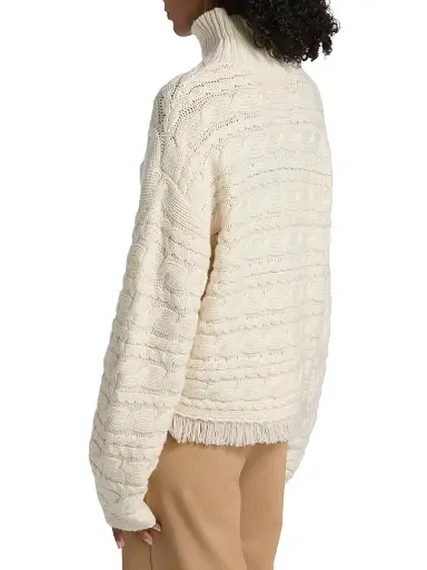 Guest In Residence Women's Cable-Knit Wool-Cashmere Turtleneck Sweater - Cream | Thumbnail 5 Guest In Residence Women's Cable-Knit Wool-Cashmere Turtleneck Sweater - Cream | Thumbnail 5