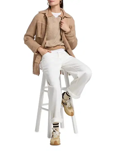 Guest in Residence Women's Western Fringe Wool-Cashmere Jacket - Dune | Thumbnail 2 Guest in Residence Women's Western Fringe Wool-Cashmere Jacket - Dune | Thumbnail 2