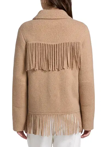 Guest in Residence Women's Western Fringe Wool-Cashmere Jacket - Dune | Thumbnail 5 Guest in Residence Women's Western Fringe Wool-Cashmere Jacket - Dune | Thumbnail 5