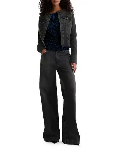 AG Jeans Women's Robyn Collarless Denim Jacket - Nebula | Thumbnail 2 AG Jeans Women's Robyn Collarless Denim Jacket - Nebula | Thumbnail 2