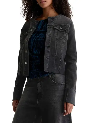 AG Jeans Women's Robyn Collarless Denim Jacket - Nebula | Thumbnail 4 AG Jeans Women's Robyn Collarless Denim Jacket - Nebula | Thumbnail 4
