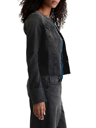 AG Jeans Women's Robyn Collarless Denim Jacket - Nebula | Thumbnail 5 AG Jeans Women's Robyn Collarless Denim Jacket - Nebula | Thumbnail 5