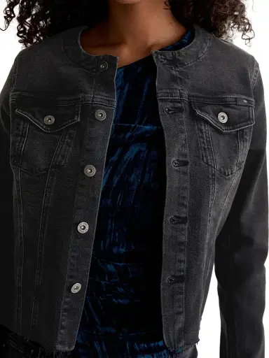 AG Jeans Women's Robyn Collarless Denim Jacket - Nebula | Thumbnail 7 AG Jeans Women's Robyn Collarless Denim Jacket - Nebula | Thumbnail 7