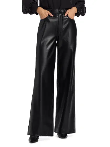 Veronica Beard Women's Kasey Faux Leather Wide-Leg Pants - Black | Thumbnail 3 Veronica Beard Women's Kasey Faux Leather Wide-Leg Pants - Black | Thumbnail 3